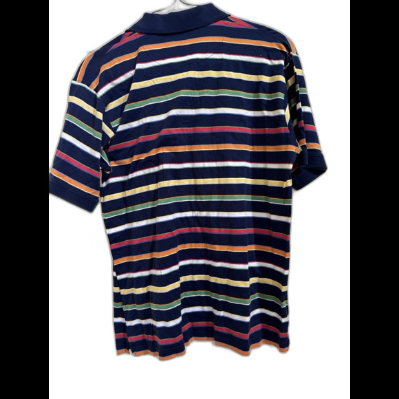 Alan Flusser Golf Mens Striped 2 Button Polo Shirt Size Large - Picture 6 of 6